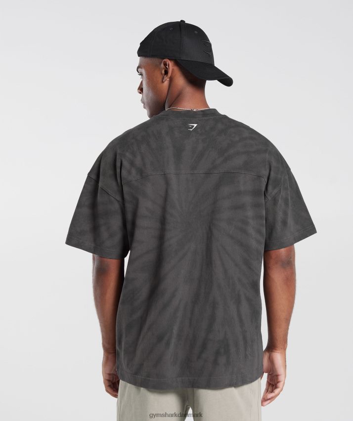 Mænd Gymshark hviledag t-shirt N4ZDDN772 silhouette grå/sort/spiral optisk vask