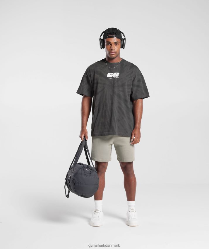 Mænd Gymshark hviledag t-shirt N4ZDDN772 silhouette grå/sort/spiral optisk vask