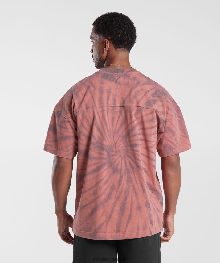Mænd Gymshark hviledag t-shirt N4ZDDN775 terracotta pink/støvet rødbrun/spiral optisk vask