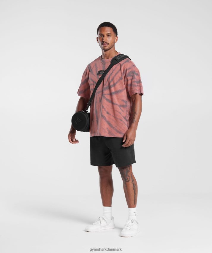Mænd Gymshark hviledag t-shirt N4ZDDN775 terracotta pink/støvet rødbrun/spiral optisk vask