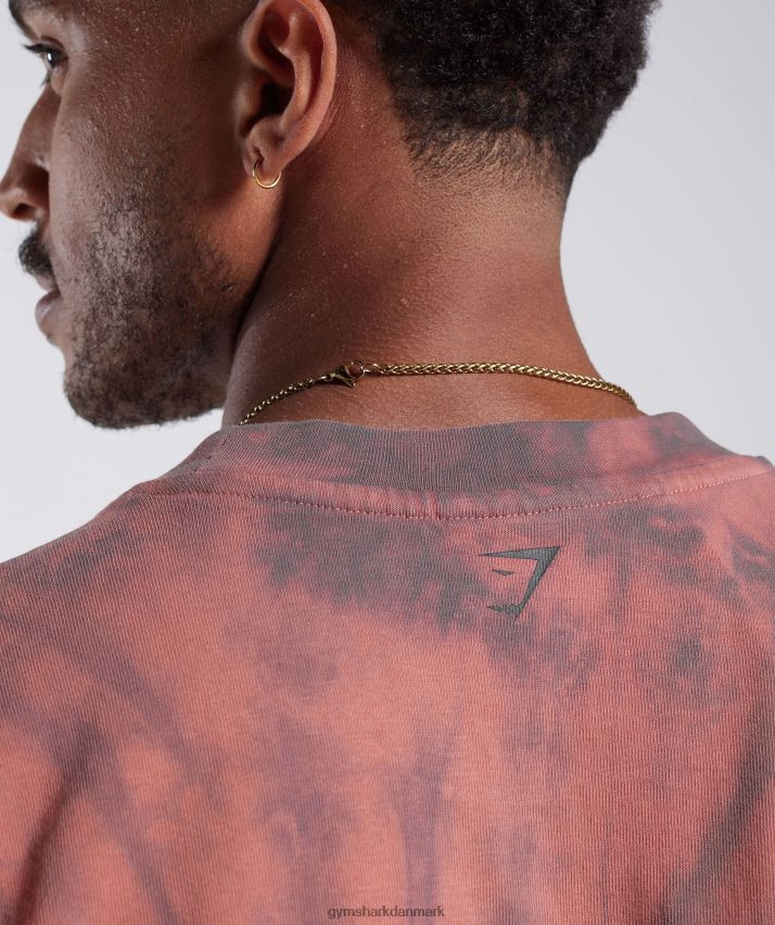 Mænd Gymshark hviledag t-shirt N4ZDDN775 terracotta pink/støvet rødbrun/spiral optisk vask