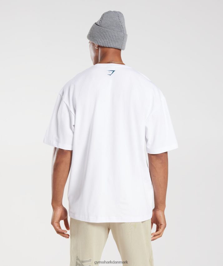 Mænd Gymshark kollegial oversized t-shirt N4ZDDN773 hvid