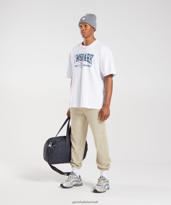 Mænd Gymshark kollegial oversized t-shirt N4ZDDN773 hvid