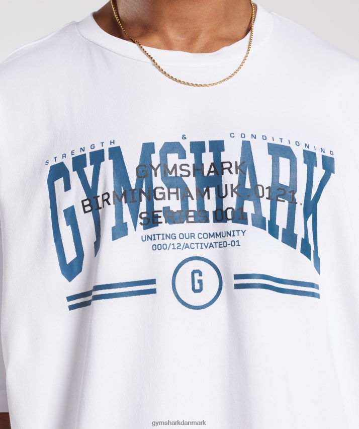 Mænd Gymshark kollegial oversized t-shirt N4ZDDN773 hvid