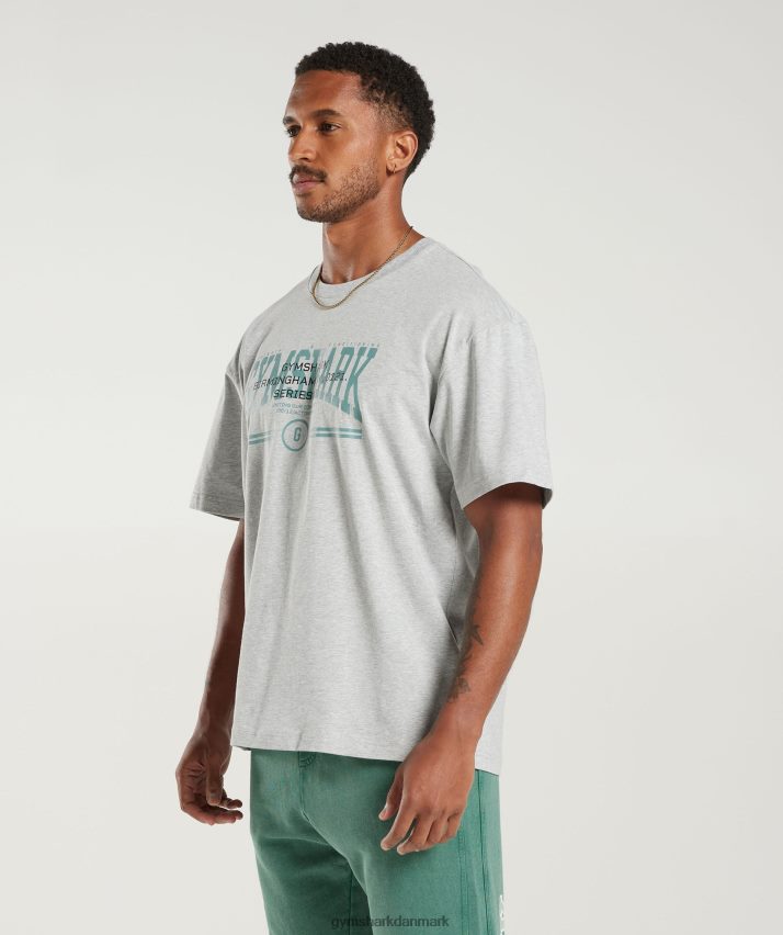 Mænd Gymshark kollegial oversized t-shirt N4ZDDN776 lysegrå kernemergel