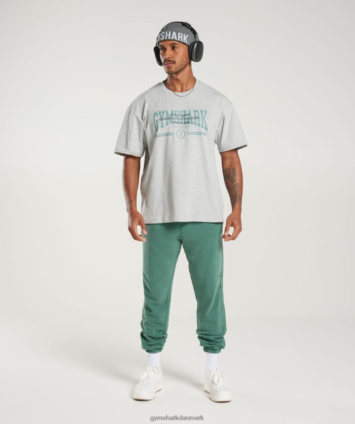 Mænd Gymshark kollegial oversized t-shirt N4ZDDN776 lysegrå kernemergel
