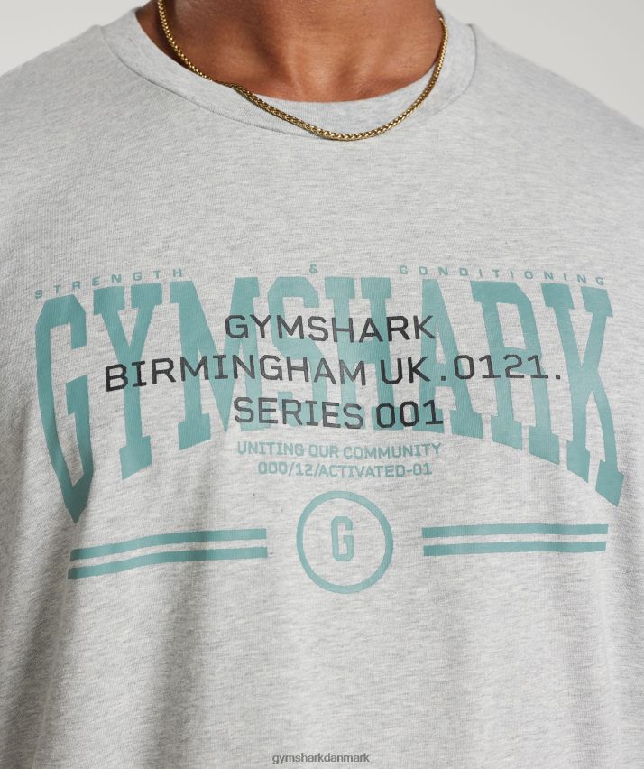 Mænd Gymshark kollegial oversized t-shirt N4ZDDN776 lysegrå kernemergel