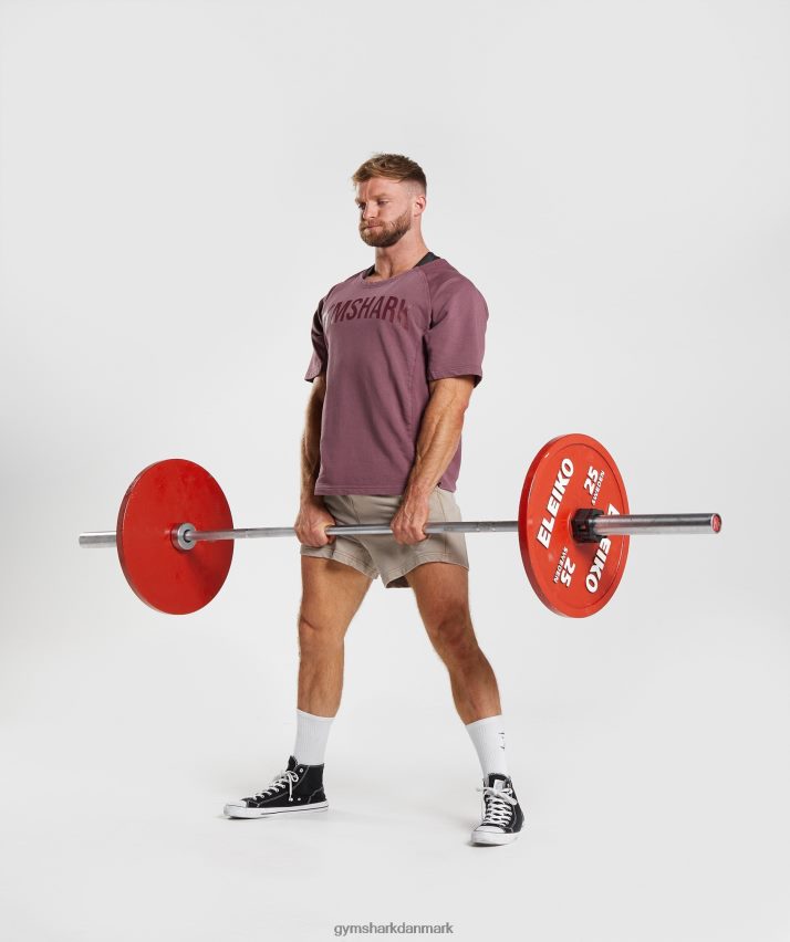 Mænd Gymshark kraftvasket kludetop N4ZDDN617 kirsebær brun