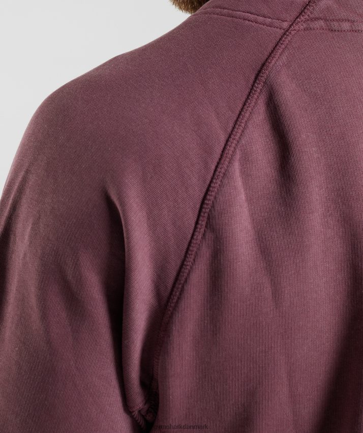 Mænd Gymshark kraftvasket kludetop N4ZDDN617 kirsebær brun
