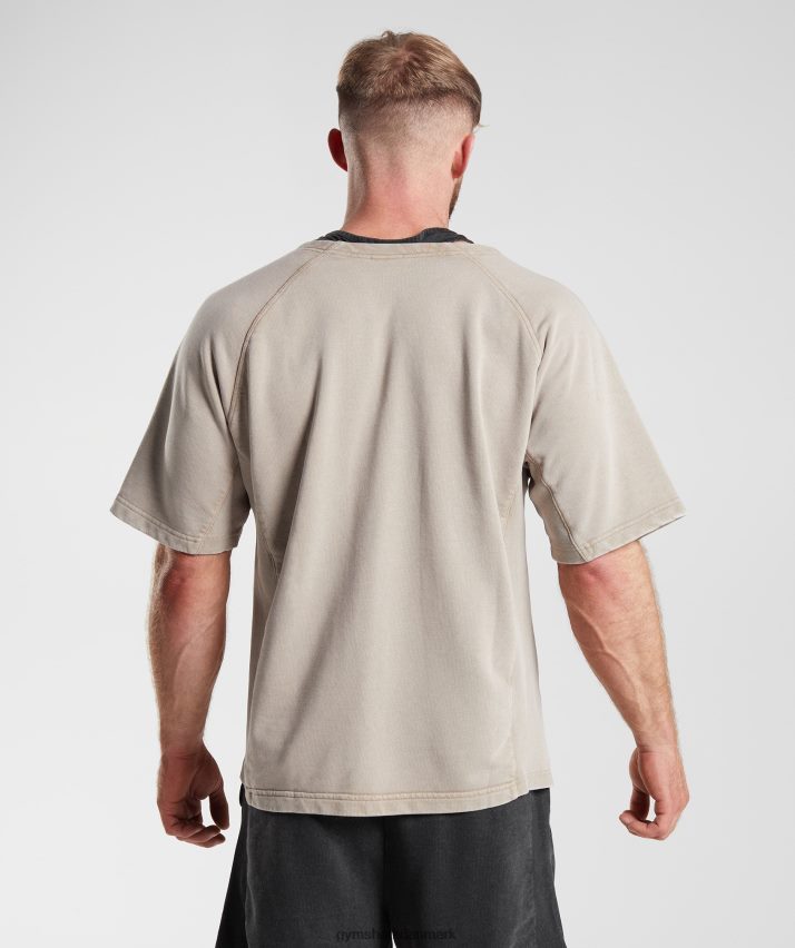 Mænd Gymshark kraftvasket kludetop N4ZDDN641 cement brun