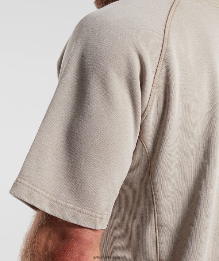 Mænd Gymshark kraftvasket kludetop N4ZDDN641 cement brun