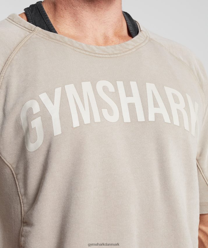 Mænd Gymshark kraftvasket kludetop N4ZDDN641 cement brun