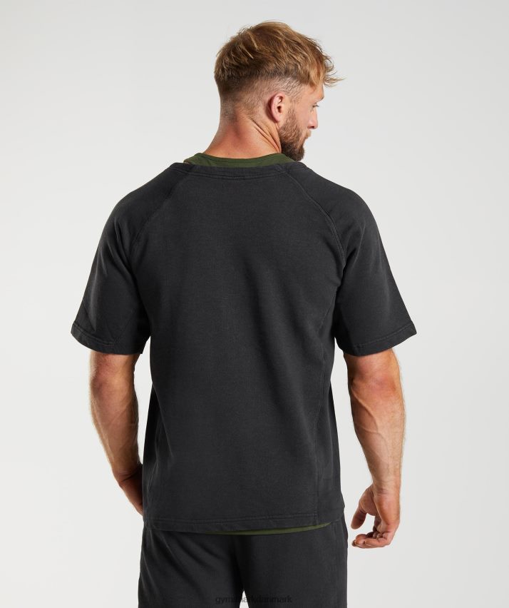 Mænd Gymshark kraftvasket kludetop N4ZDDN659 sort