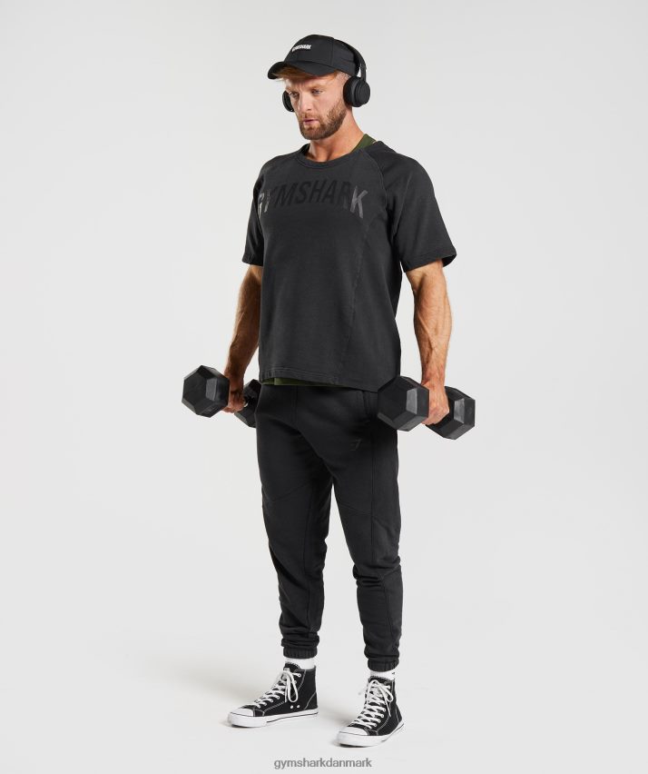 Mænd Gymshark kraftvasket kludetop N4ZDDN659 sort