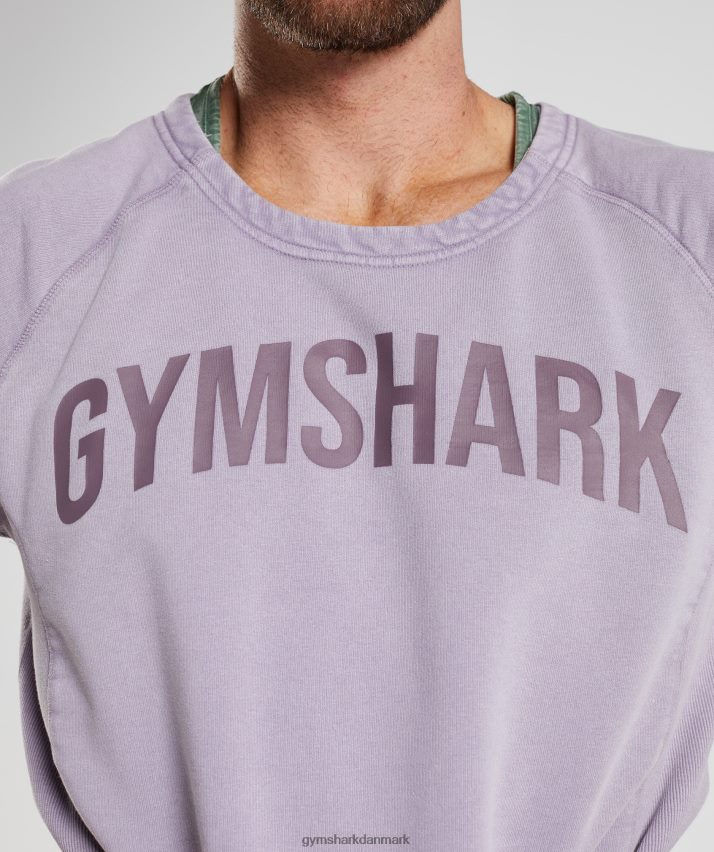 Mænd Gymshark kraftvasket kludetop N4ZDDN723 skraveret lilla