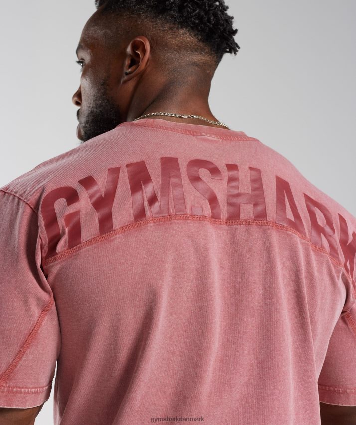 Mænd Gymshark kraftvasket t-shirt N4ZDDN664 soltørret rød