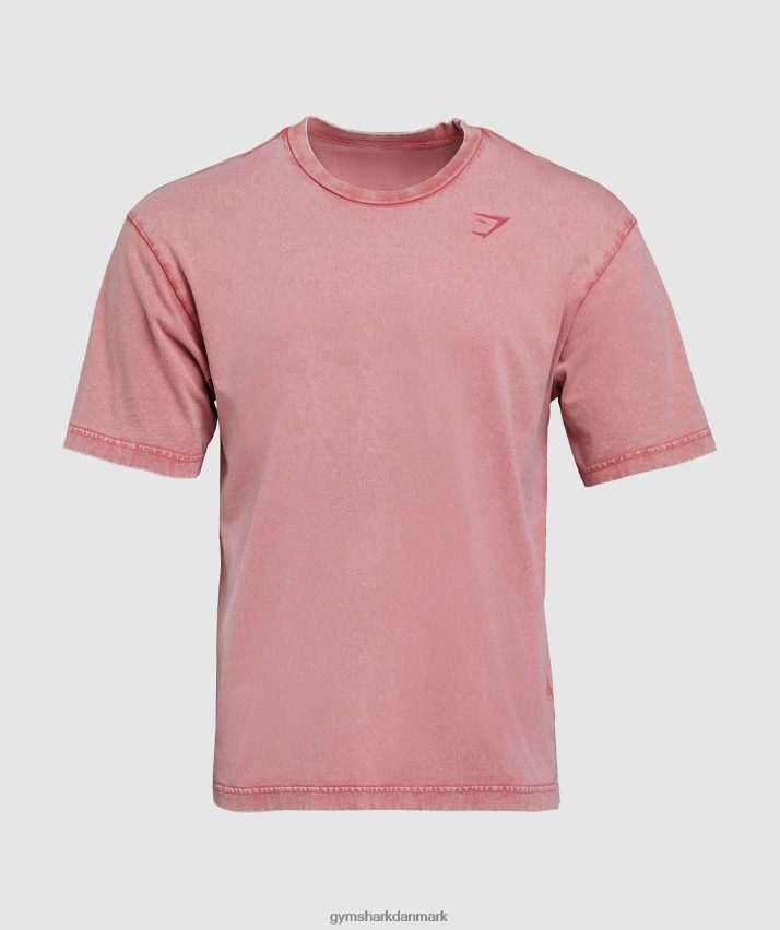 Mænd Gymshark kraftvasket t-shirt N4ZDDN664 soltørret rød