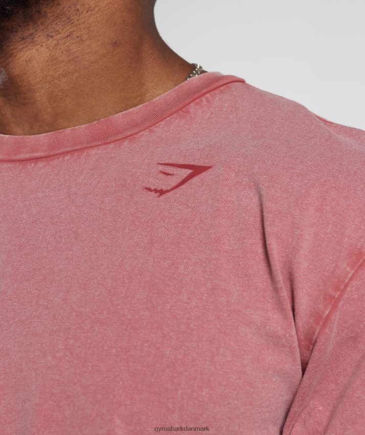 Mænd Gymshark kraftvasket t-shirt N4ZDDN664 soltørret rød