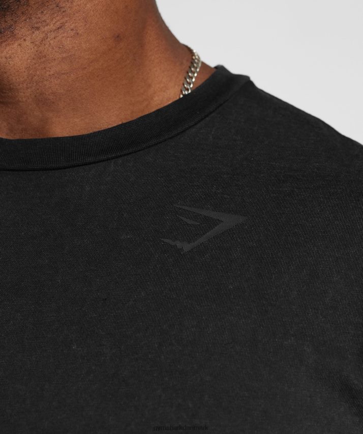 Mænd Gymshark kraftvasket t-shirt N4ZDDN678 sort