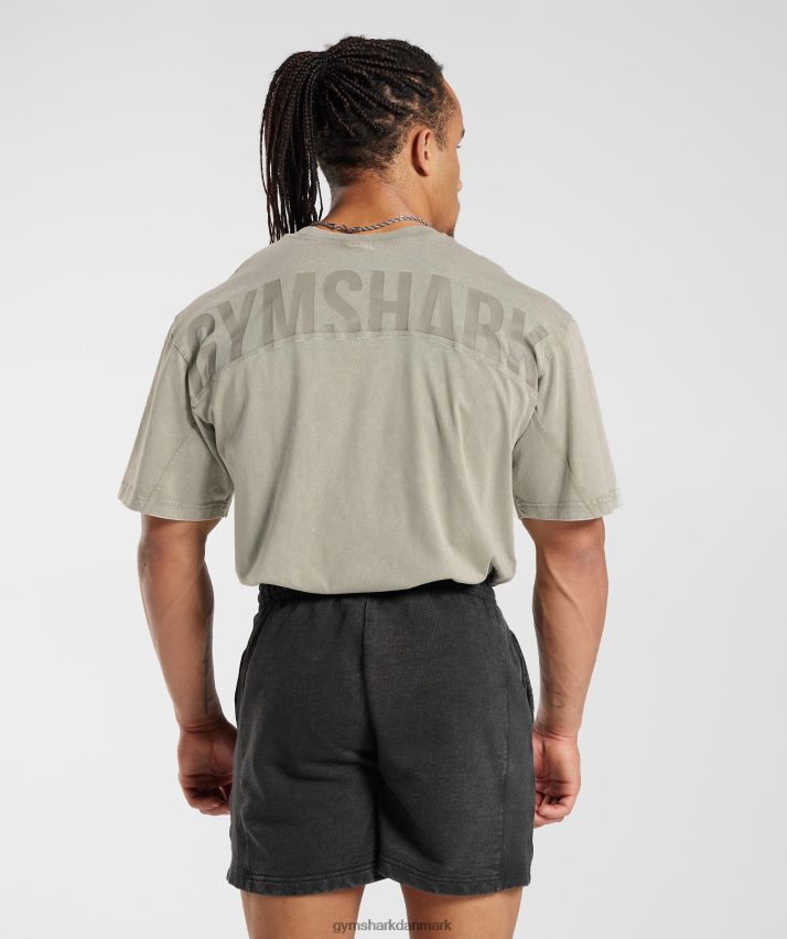 Mænd Gymshark kraftvasket t-shirt N4ZDDN689 ecru brun