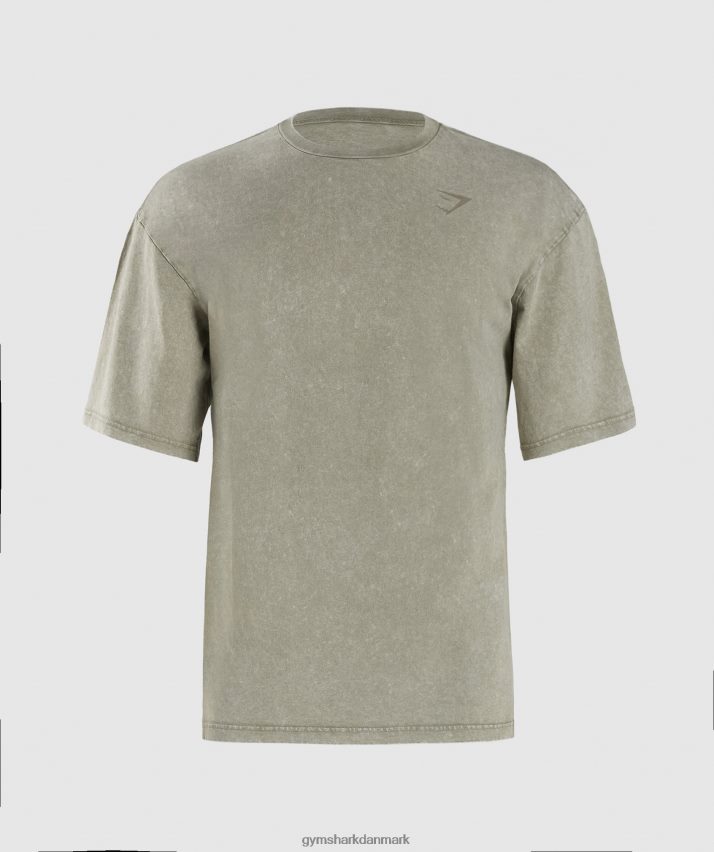 Mænd Gymshark kraftvasket t-shirt N4ZDDN689 ecru brun
