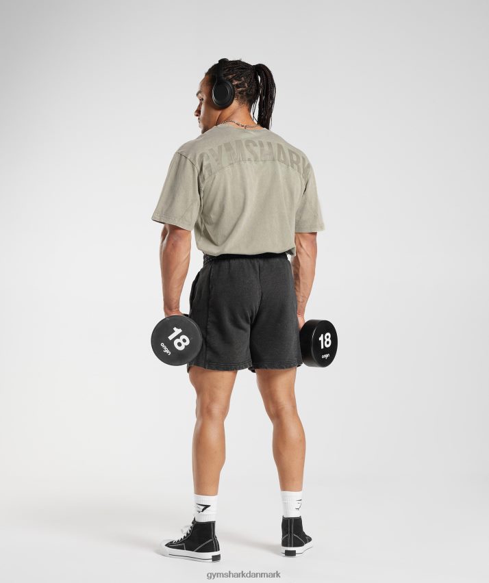 Mænd Gymshark kraftvasket t-shirt N4ZDDN689 ecru brun