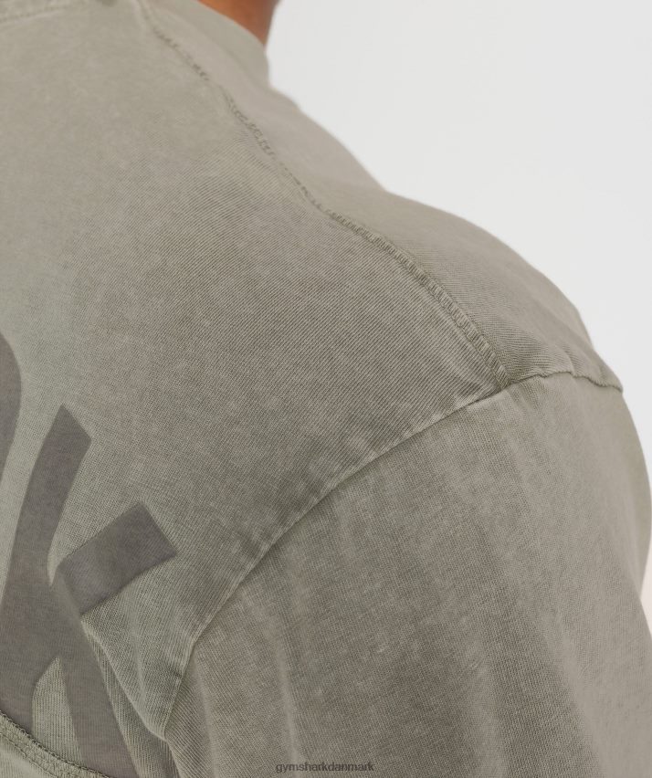 Mænd Gymshark kraftvasket t-shirt N4ZDDN689 ecru brun