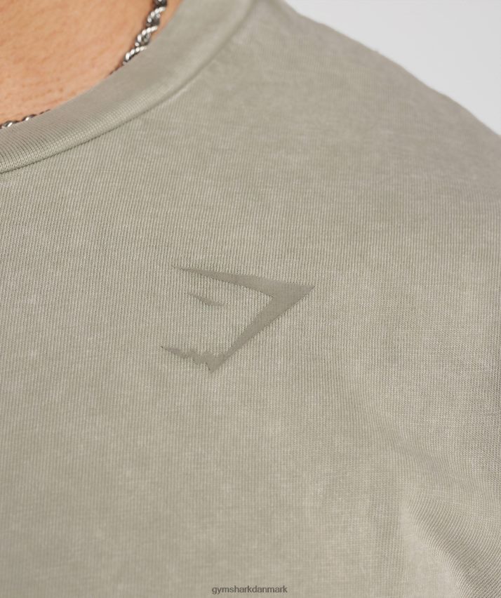 Mænd Gymshark kraftvasket t-shirt N4ZDDN689 ecru brun