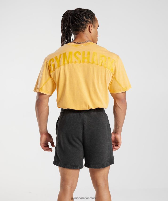 Mænd Gymshark kraftvasket t-shirt N4ZDDN694 solrig gul