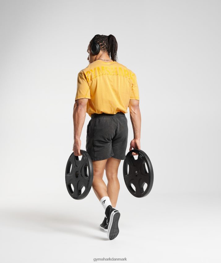 Mænd Gymshark kraftvasket t-shirt N4ZDDN694 solrig gul