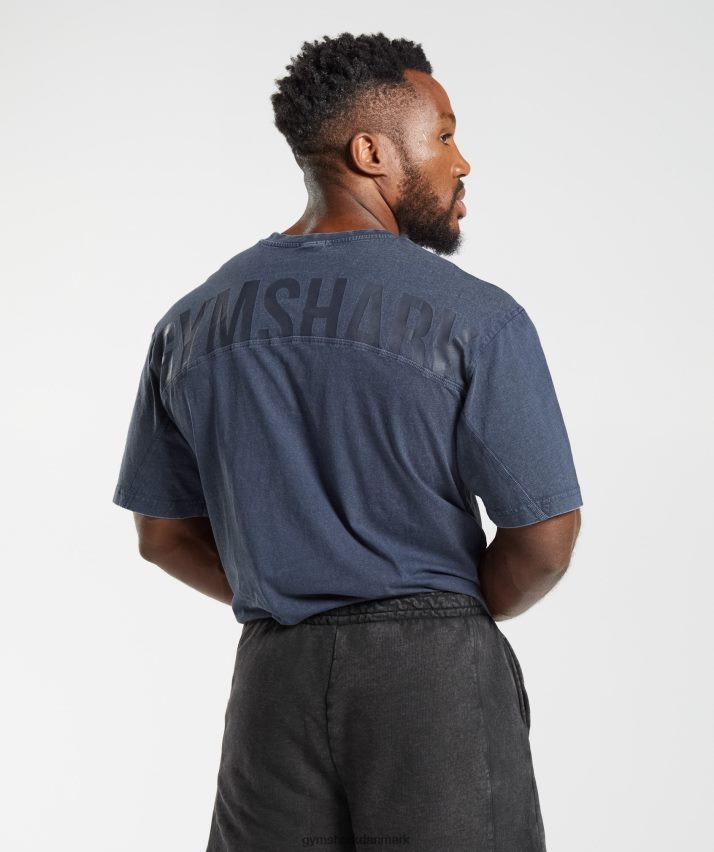 Mænd Gymshark kraftvasket t-shirt N4ZDDN713 aften blå