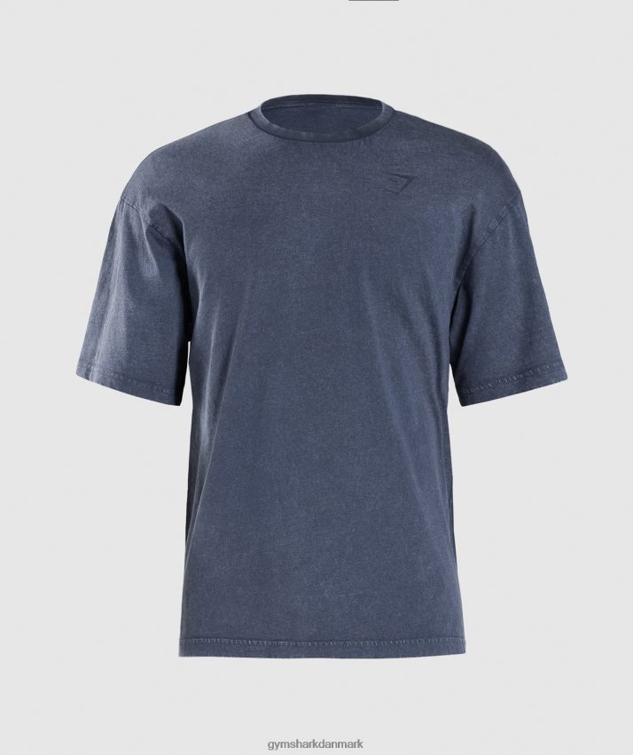 Mænd Gymshark kraftvasket t-shirt N4ZDDN713 aften blå