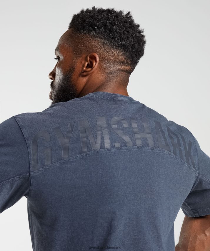 Mænd Gymshark kraftvasket t-shirt N4ZDDN713 aften blå