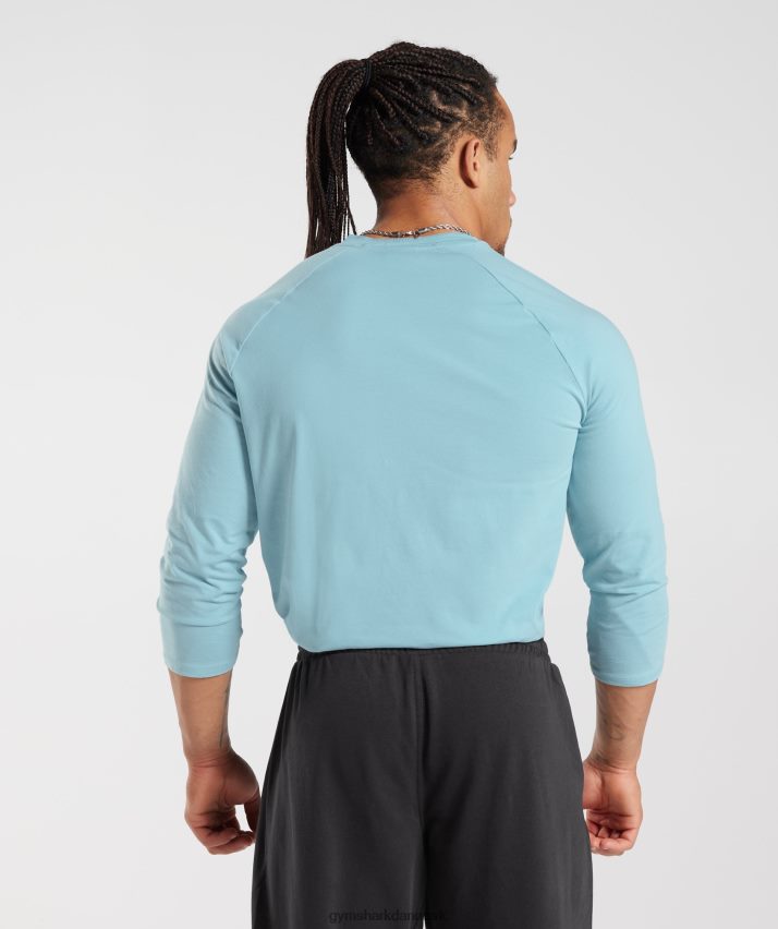 Mænd Gymshark ældre henley top N4ZDDN749 isbjerg blå