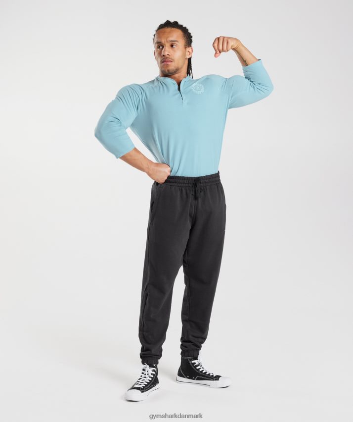 Mænd Gymshark ældre henley top N4ZDDN749 isbjerg blå