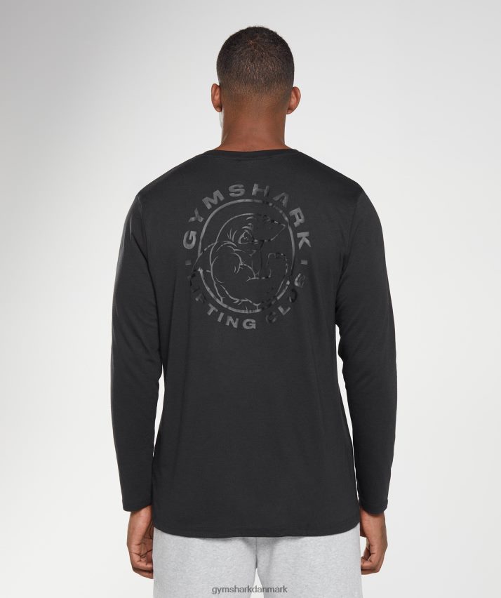 Mænd Gymshark ældre langærmet t-shirt N4ZDDN600 sort