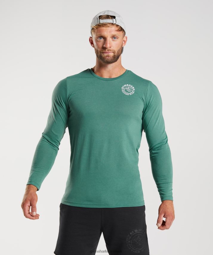 Mænd Gymshark ældre langærmet t-shirt N4ZDDN643 hoya grøn