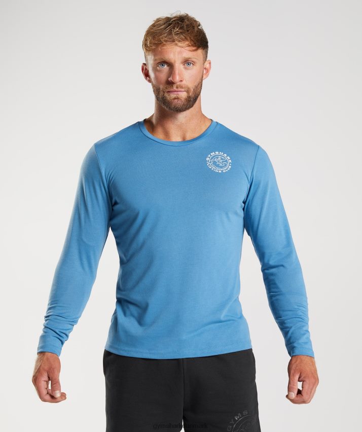Mænd Gymshark ældre langærmet t-shirt N4ZDDN675 kystblå