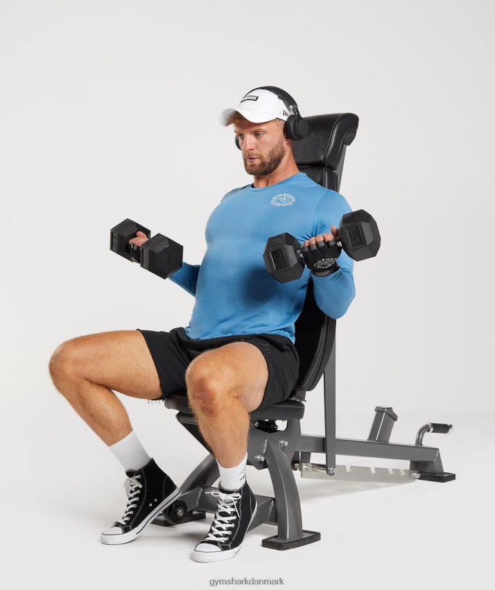 Mænd Gymshark ældre langærmet t-shirt N4ZDDN675 kystblå