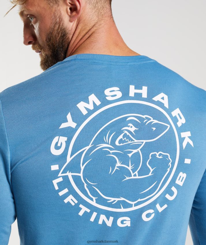 Mænd Gymshark ældre langærmet t-shirt N4ZDDN675 kystblå