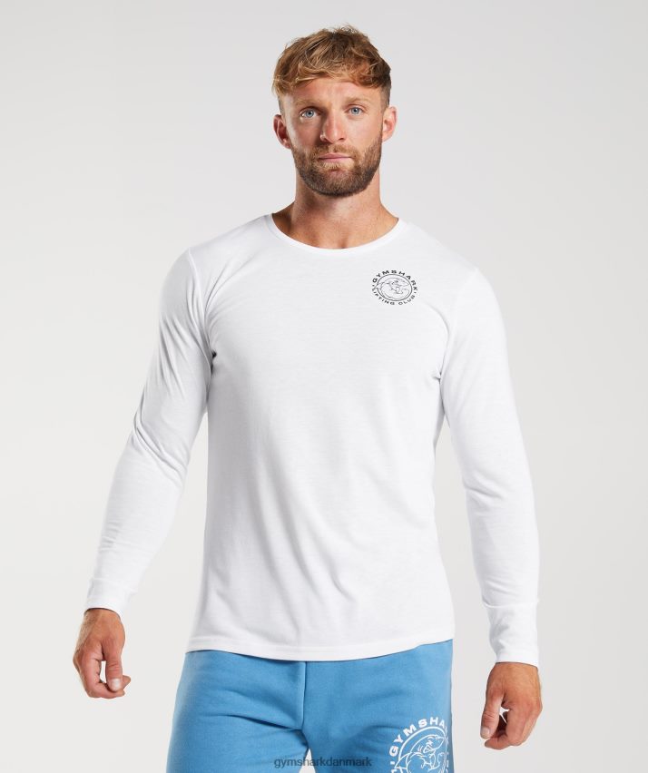 Mænd Gymshark ældre langærmet t-shirt N4ZDDN676 hvid