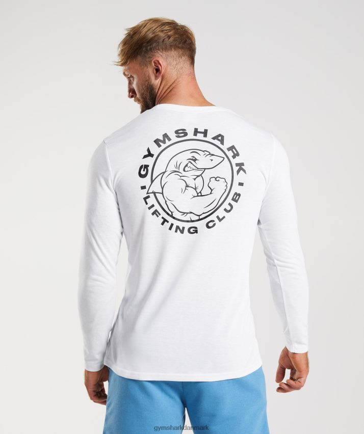 Mænd Gymshark ældre langærmet t-shirt N4ZDDN676 hvid
