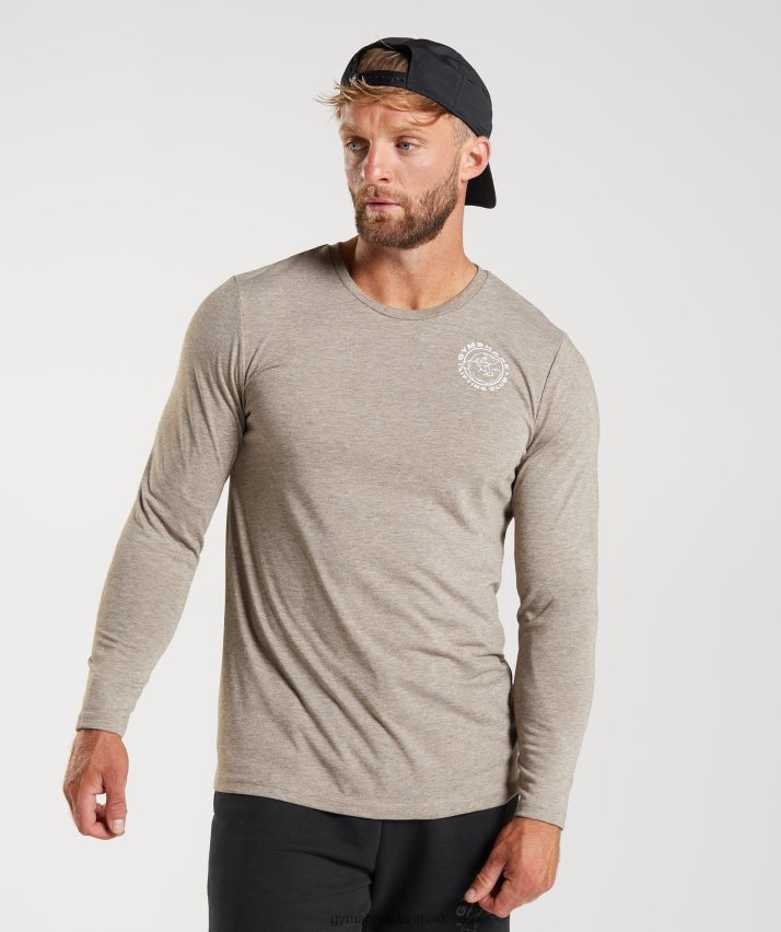 Mænd Gymshark ældre langærmet t-shirt N4ZDDN751 kalkstensmergel