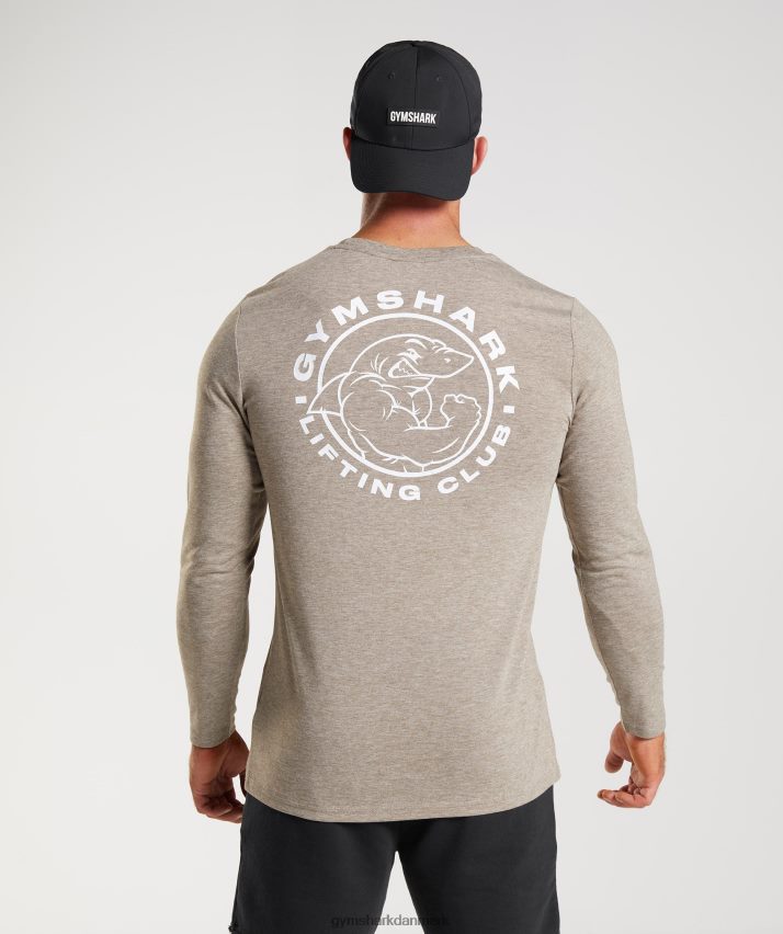 Mænd Gymshark ældre langærmet t-shirt N4ZDDN751 kalkstensmergel