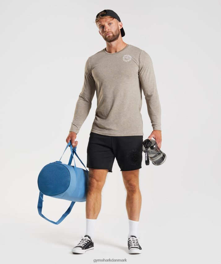 Mænd Gymshark ældre langærmet t-shirt N4ZDDN751 kalkstensmergel