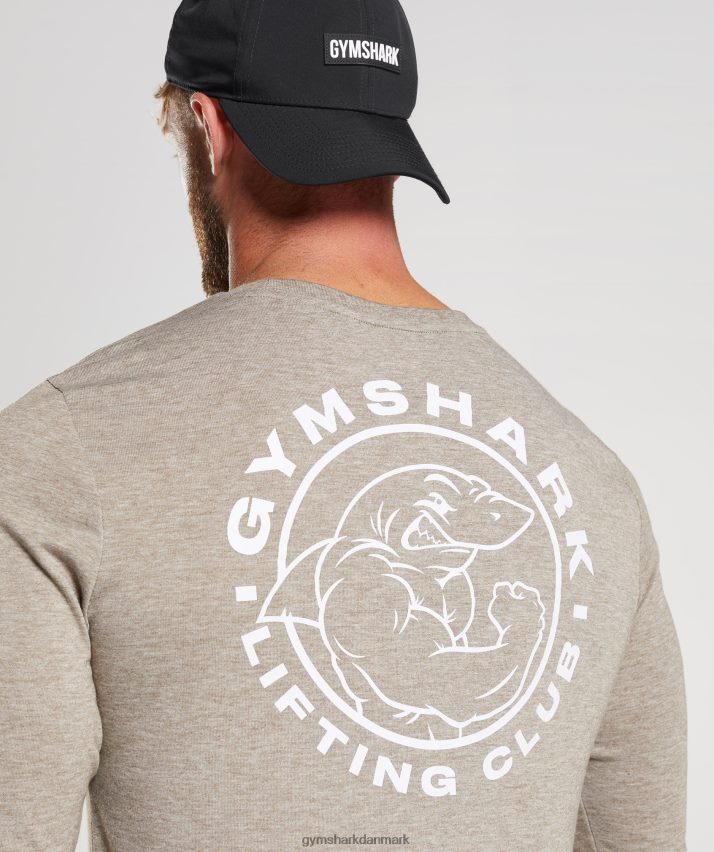 Mænd Gymshark ældre langærmet t-shirt N4ZDDN751 kalkstensmergel