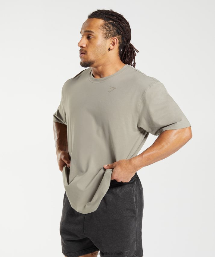 Mænd Gymshark power t-shirt N4ZDDN576 ecru brun