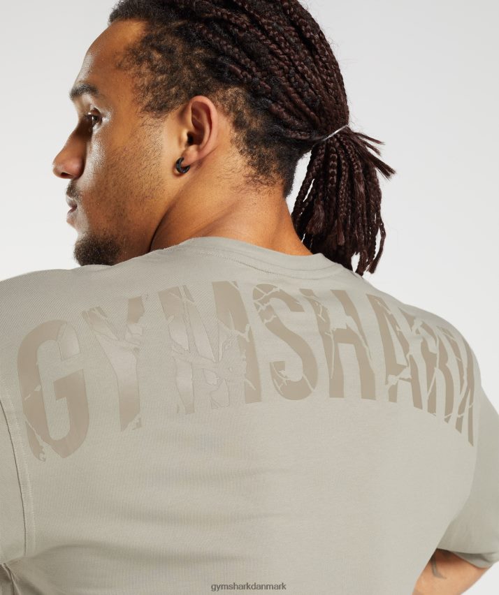 Mænd Gymshark power t-shirt N4ZDDN576 ecru brun