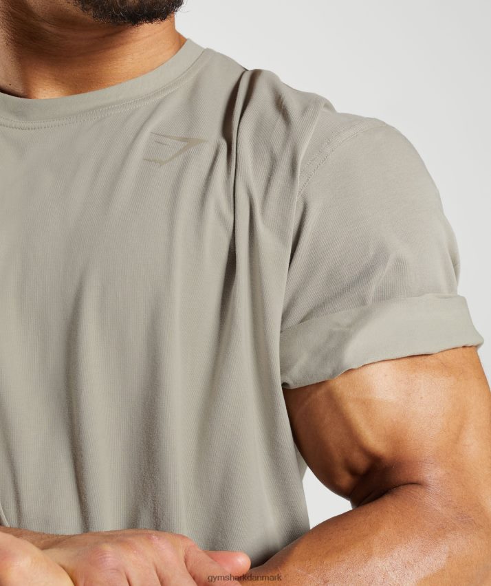 Mænd Gymshark power t-shirt N4ZDDN576 ecru brun