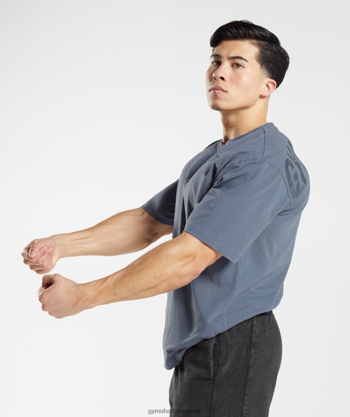 Mænd Gymshark power t-shirt N4ZDDN580 aften blå